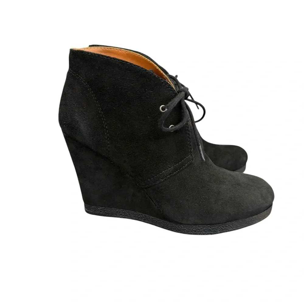 Nine West American Collection Next Win Black Suede Wedge Booties